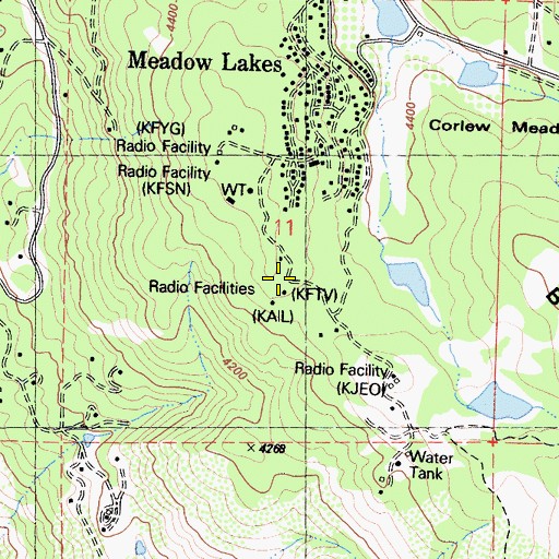 Topographic Map of KFCF-FM (Fresno), CA