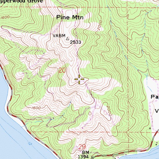 Topographic Map of KXBX-FM (Lakeport), CA