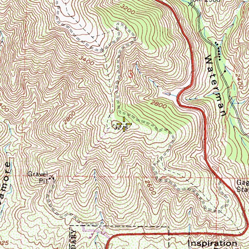 Topographic Map of KFRG-FM (San Bernardino), CA
