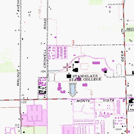 Topographic Map of KCSS-FM (Turlock), CA