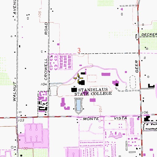 Topographic Map of KCSS-FM (Turlock), CA