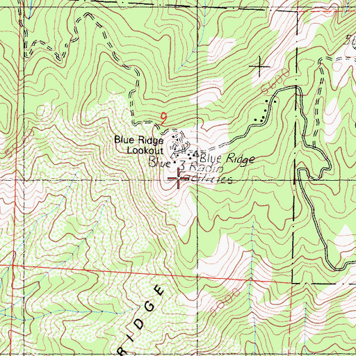 Topographic Map of KUFW-FM (Woodlake), CA