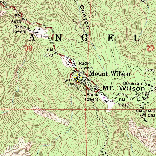 Topographic Map of KEEF-TV (Los Angeles), CA