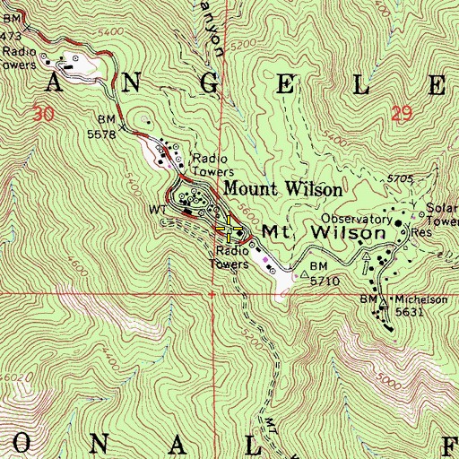 Topographic Map of KNBC-TV (Los Angeles), CA