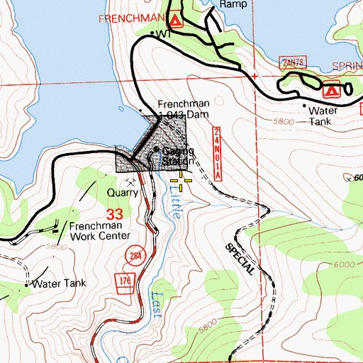 Topographic Map of Frenchman 1-043 Dam, CA