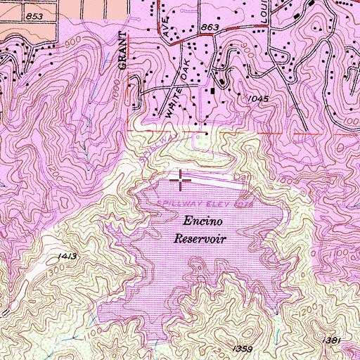 Topographic Map of Encino 6-007 Dam, CA