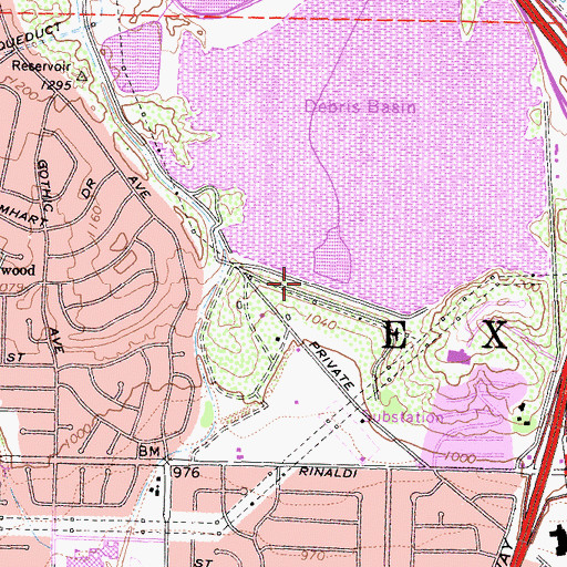 Topographic Map of Lower Van Norman Lake, CA