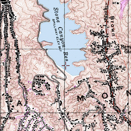 Topographic Map of Stone Canyon 6-025 Dam, CA