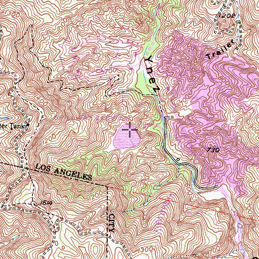 Topographic Map of Santa Ynez Canyon 6-047 Dam, CA