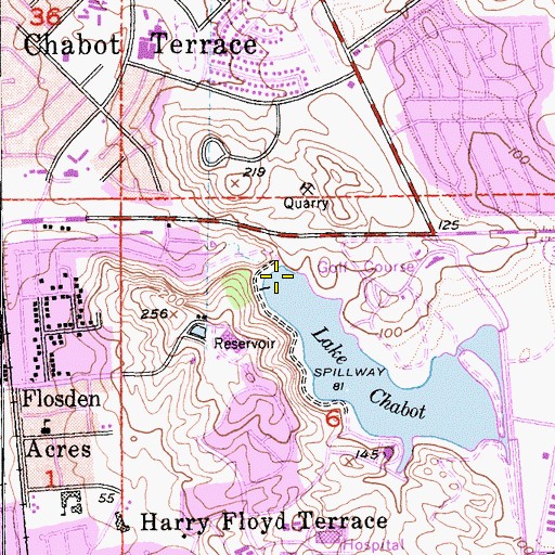 Topographic Map of Lake Chabot 14-006 Dam, CA