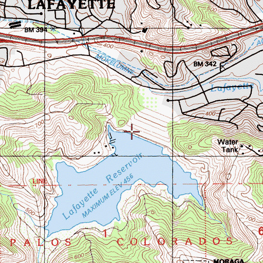 Topographic Map of Lafayette 31-002 Dam, CA