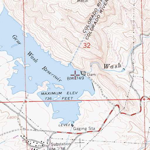 Topographic Map of Gene Wash 35-002 Dam, CA
