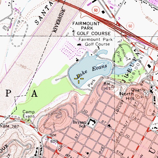 Topographic Map of Fairmount Park 81 Dam, CA