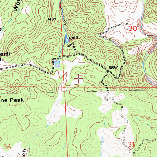 Topographic Map of Pine Peak Number 4 82-003 Dam, CA