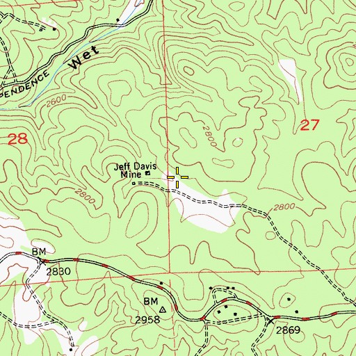 Topographic Map of Jeff Davis 82-004 Dam, CA