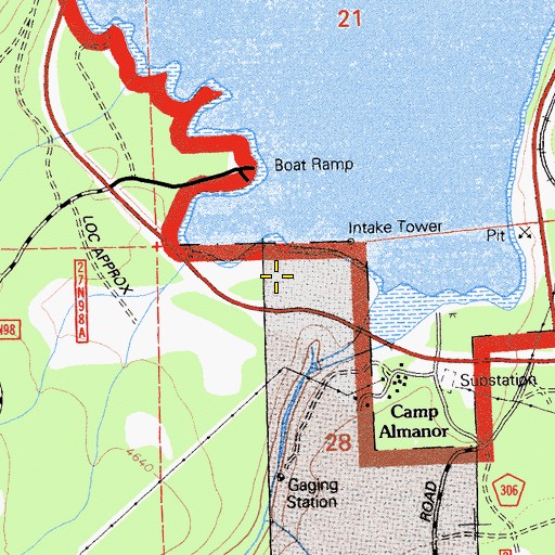 Topographic Map of Lake Almanor 93-003 Dam, CA