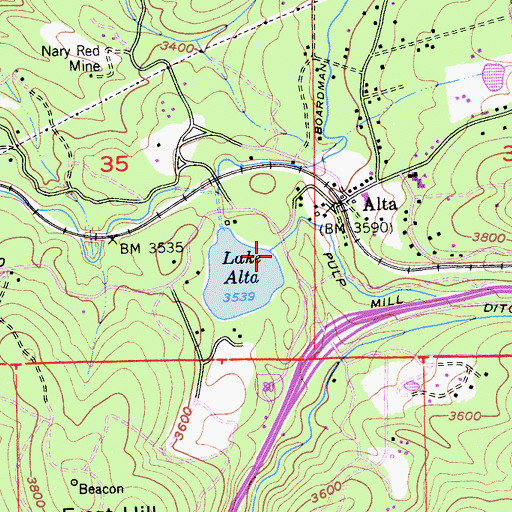 Topographic Map of Lake Alta 97-026 Dam, CA