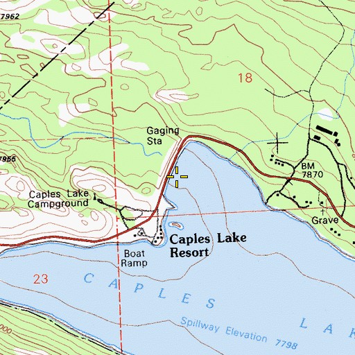 Topographic Map of Caples Lake 97-059 Dam, CA