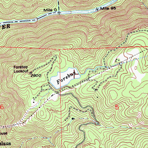Topographic Map of Stanislaus Forebay 97-083 Dam, CA