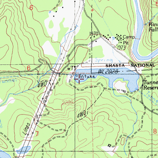 Topographic Map of Pit 5 Conduit Embankment 97-108 Dam, CA