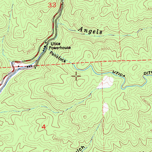 Topographic Map of Murphys Forebay 97-127 Dam, CA