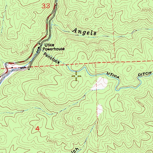 Topographic Map of Murphys Forebay 97-127 Dam, CA