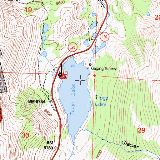 Topographic Map of Tioga Lake 104-040 Dam, CA
