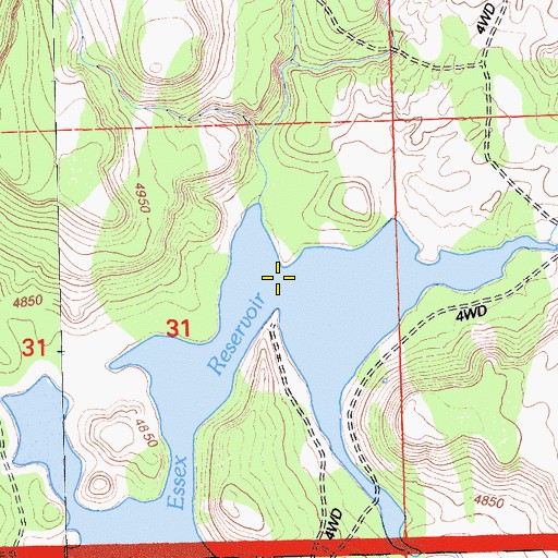 Topographic Map of Essex Reservoir, CA