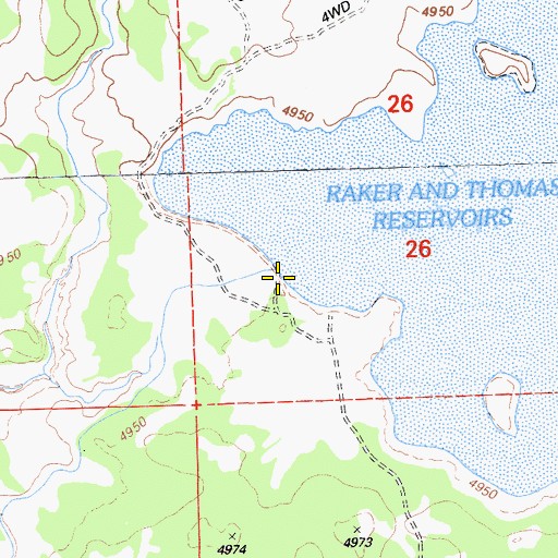 Topographic Map of Big Dobe South 129-002 Dam, CA