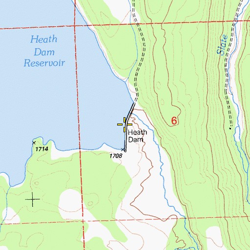 Topographic Map of Heath Reservoir 250-004 Dam, CA