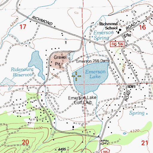 Topographic Map of Emerson 255 Dam, CA