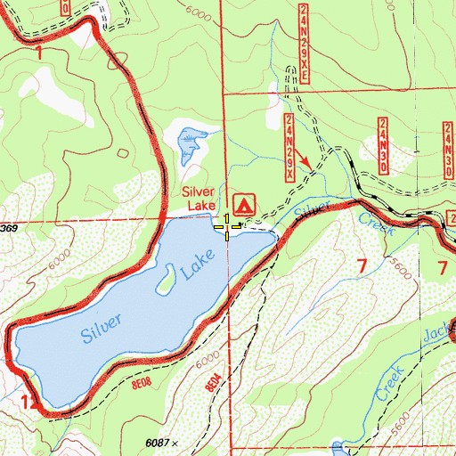Topographic Map of Silver Lake 274 Dam, CA