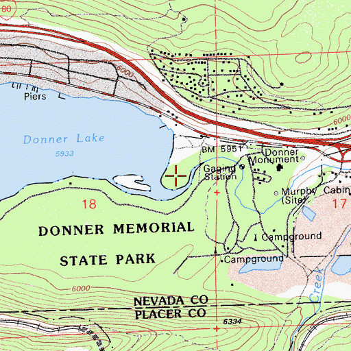 Topographic Map of Donner Lake 301 Dam, CA