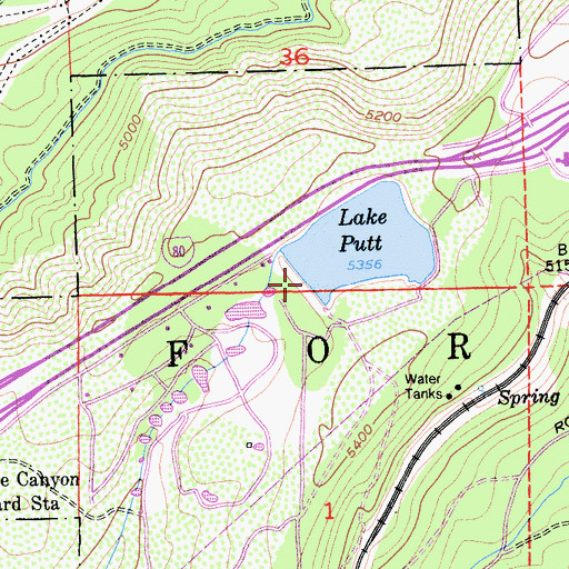 Topographic Map of Putts Lake 311-004 Dam, CA