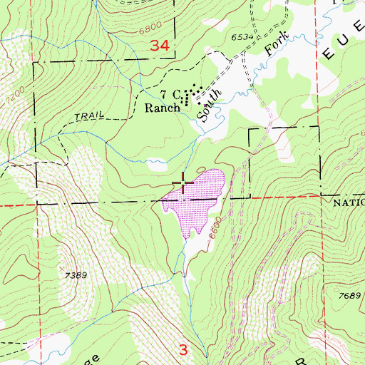 Topographic Map of Donner Ever Valley 319 Dam, CA