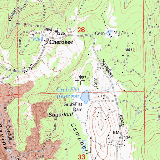 Topographic Map of Grub Flat 344-002 Dam, CA