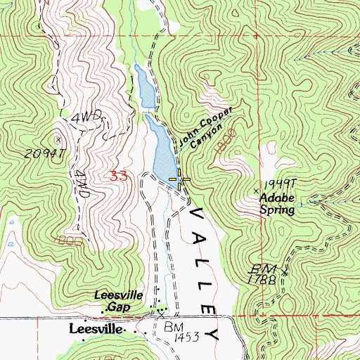 Topographic Map of Rees Jones 361 Dam, CA