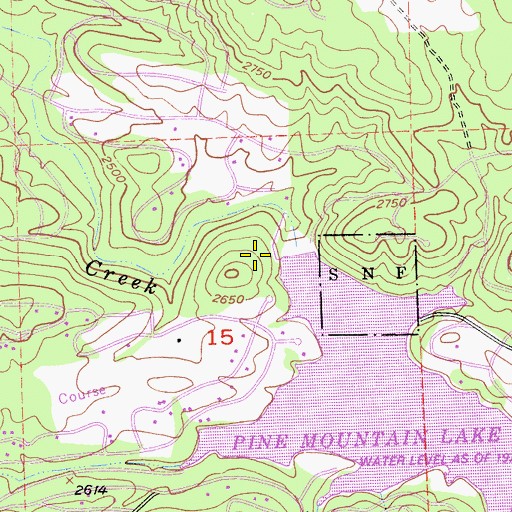 Topographic Map of Big Creek 557 Dam, CA