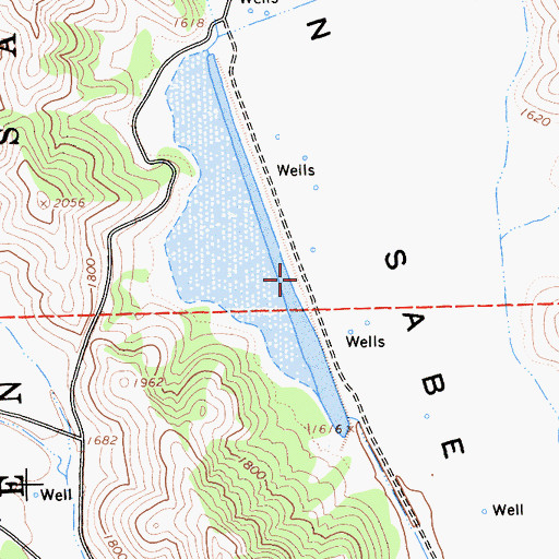 Topographic Map of Percolation Area 653-002 Dam, CA
