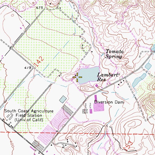 Topographic Map of Lambert 793 Dam, CA