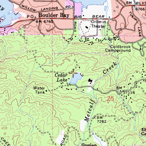 Topographic Map of Cedar Lake 802 Dam, CA