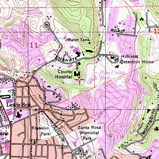 Topographic Map of Piner Creek 1002-002 Dam, CA
