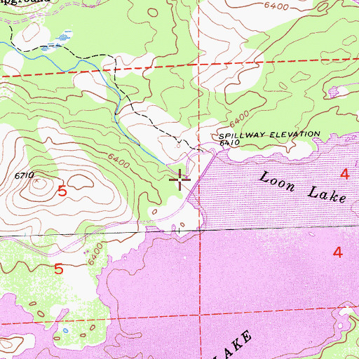 Topographic Map of Loon Lake 1009-007 Dam, CA