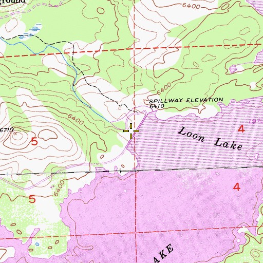 Topographic Map of Loon Lake 1009-007 Dam, CA