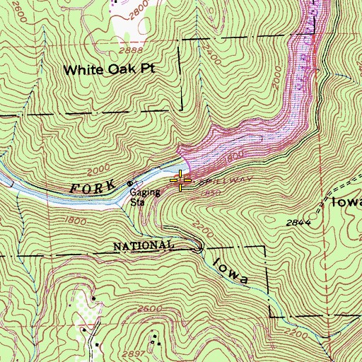 Topographic Map of Slab Creek 1009-011 Dam, CA