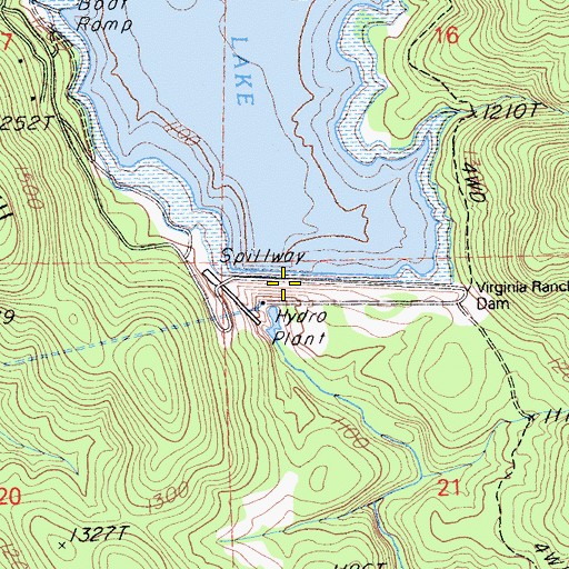 Topographic Map of Merle Collins Reservoir, CA