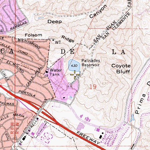 Topographic Map of Palisades Reservoir 1022-002 Dam, CA
