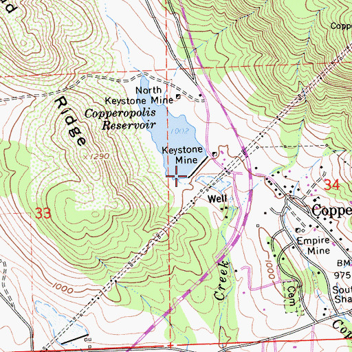 Topographic Map of Copperopolis 1024 Dam, CA