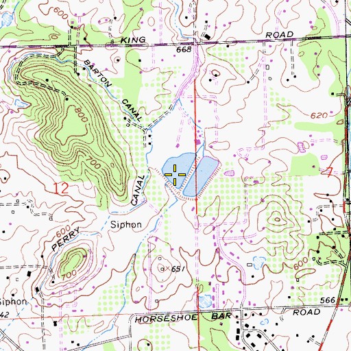 Topographic Map of Mammoth Reservoir 1030-006 Dam, CA