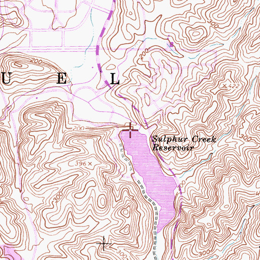 Topographic Map of Sulphur Creek 1039 Dam, CA